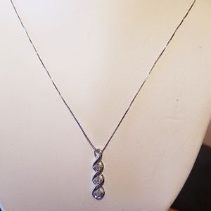 Jewelry - 10k white gold necklace with diamonds Jewelry - 10k white gold necklace with diamonds